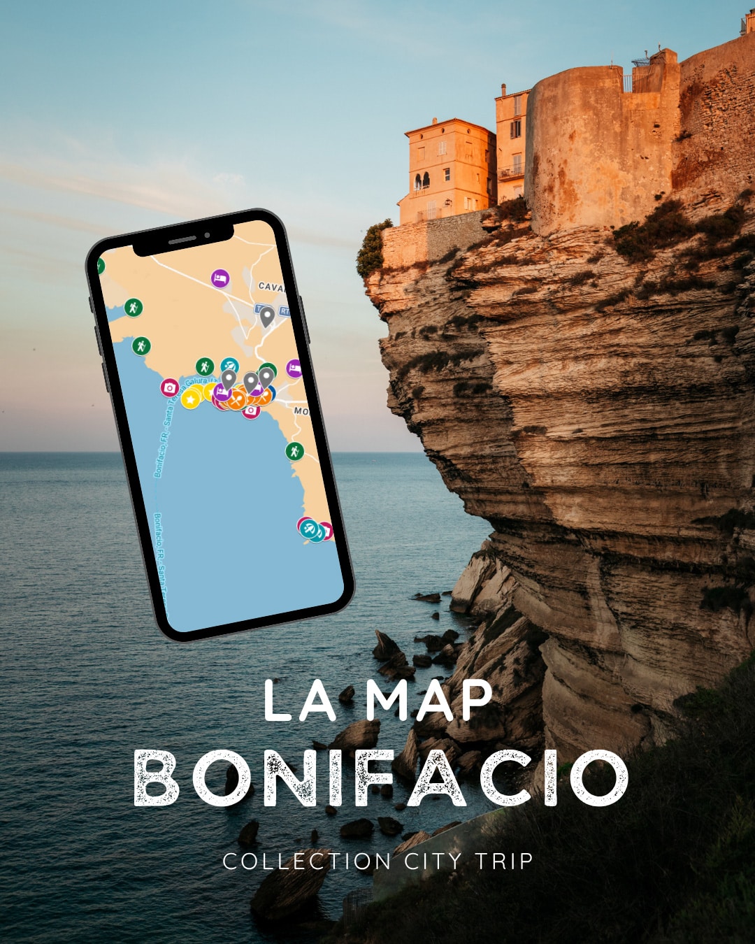 Carte interactive des visites, plages et adresses de Bonifacio en Corse du Sud