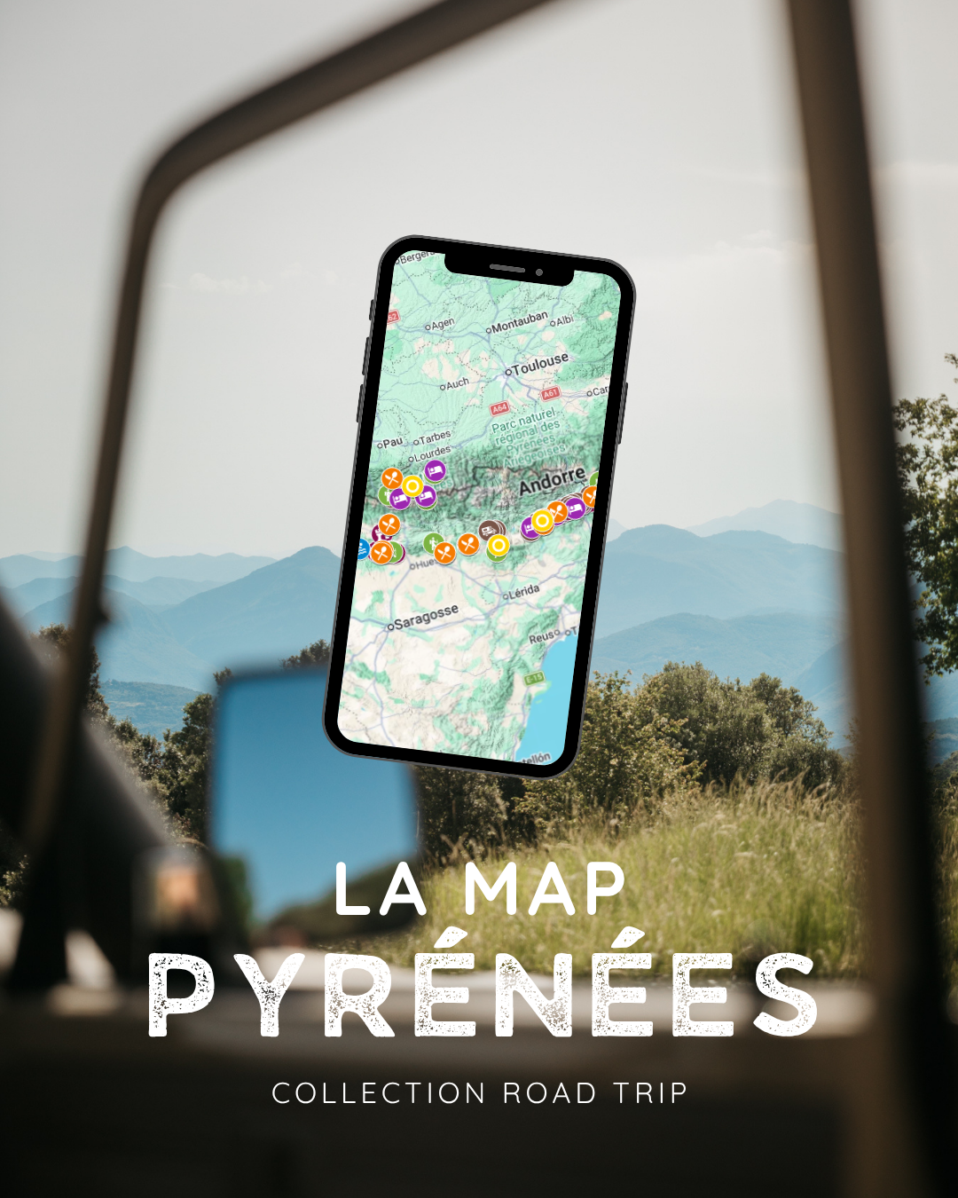 Carte Pyrénées traversée en 4x4 de Collioure au Bardenas